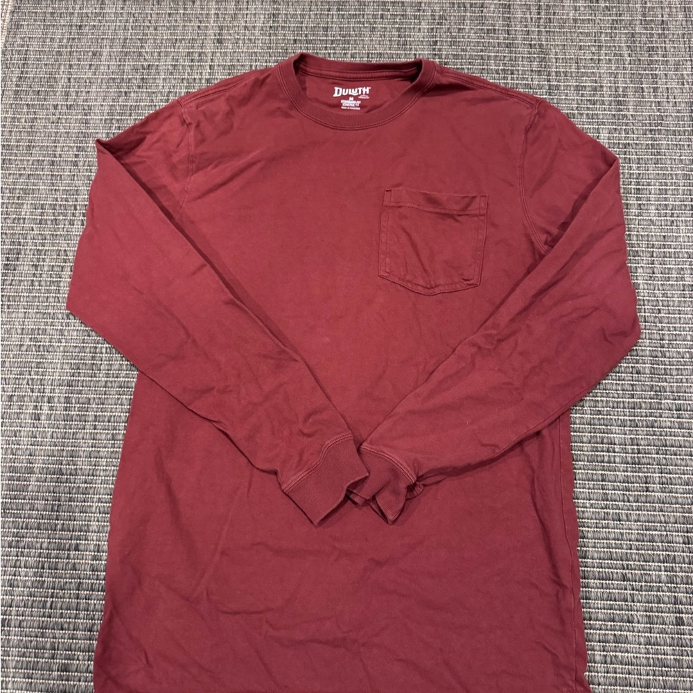 Duluth Trading Co Men's Burgundy Standard Fit Long Sleeve Tee
